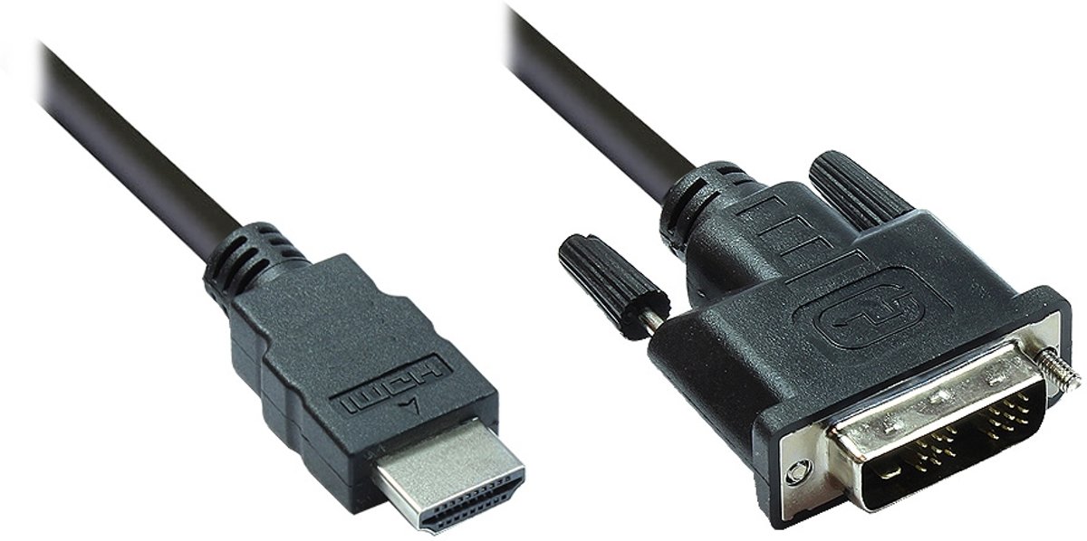 Alcasa 4510-DD2 kabeladapter/verloopstukje HDMI DVI-D Zwart