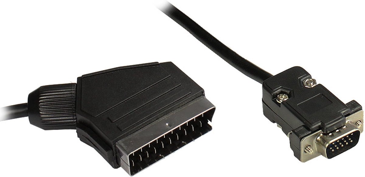 Alcasa 5565-020 kabeladapter/verloopstukje Scart VGA Zwart