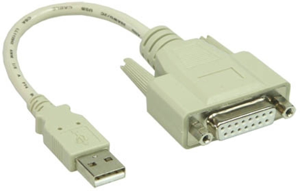 Alcasa 8515-USB kabeladapter/verloopstukje USB 2.0 Gameport Grijs