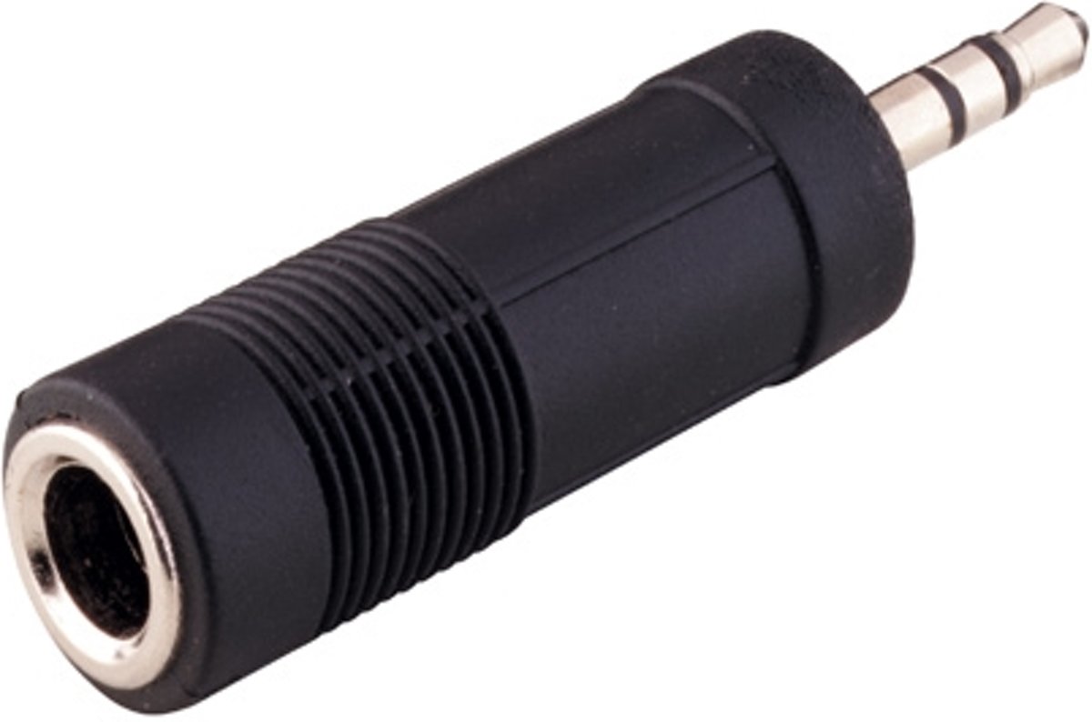 Alcasa AD-6335 kabeladapter/verloopstukje Audio 3.5mm Audio 6.3mm Zwart