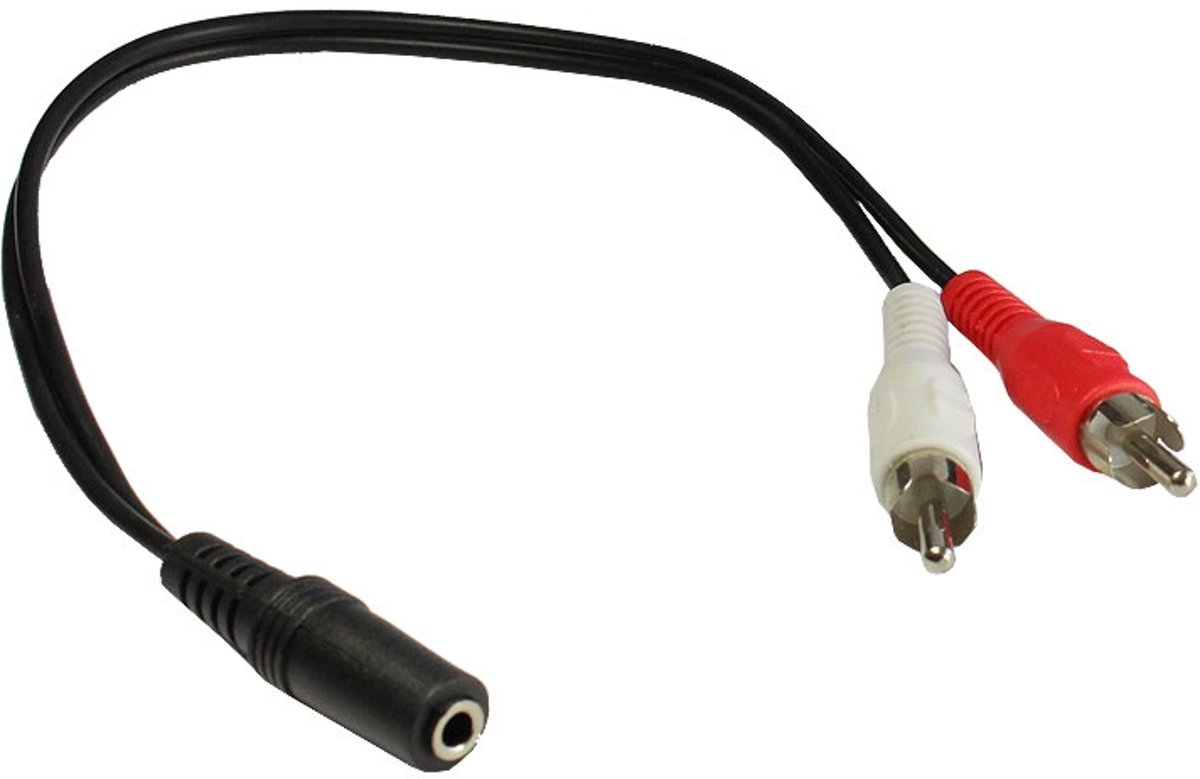 Alcasa AD2-352CS kabeladapter/verloopstukje 2 x RCA 3.5mm Zwart, Rood, Wit