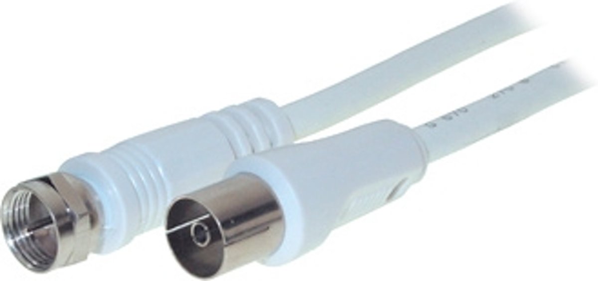 Alcasa F - Coaxial, m-f, 5m coax-kabel Coaxiaal Metallic, Wit