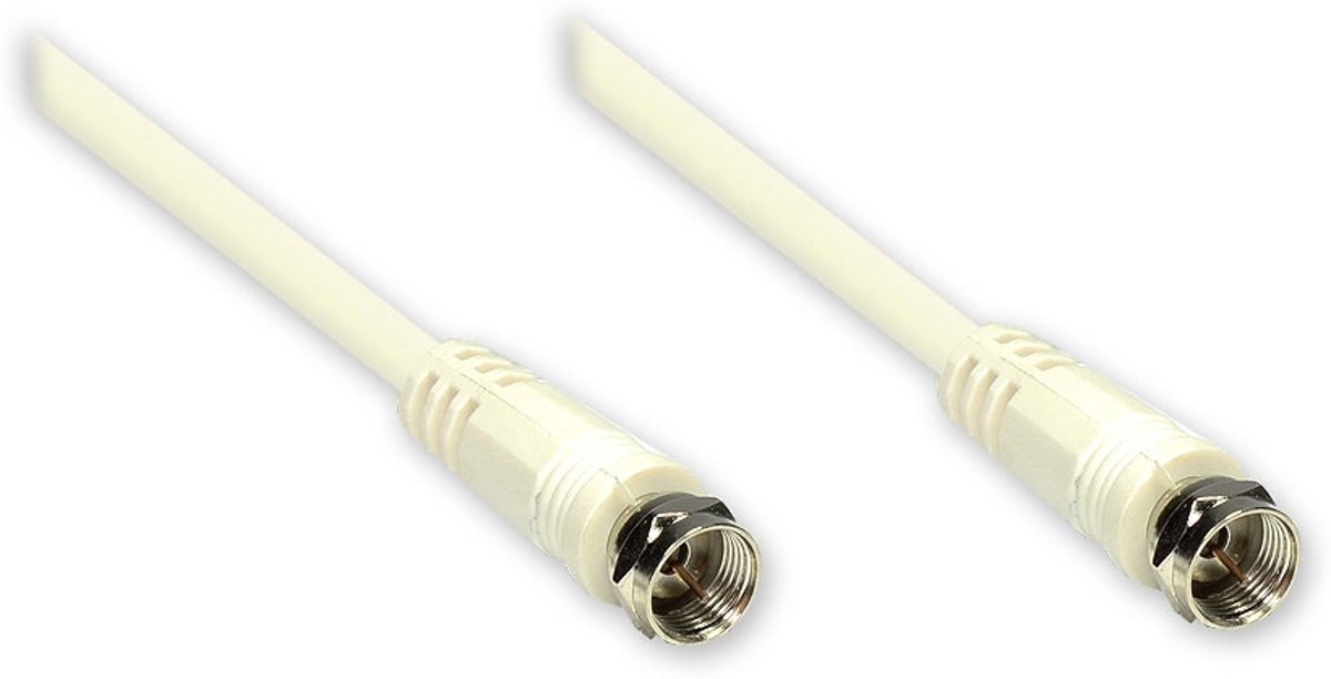 Alcasa F-type/F-type 5m coax-kabel Wit