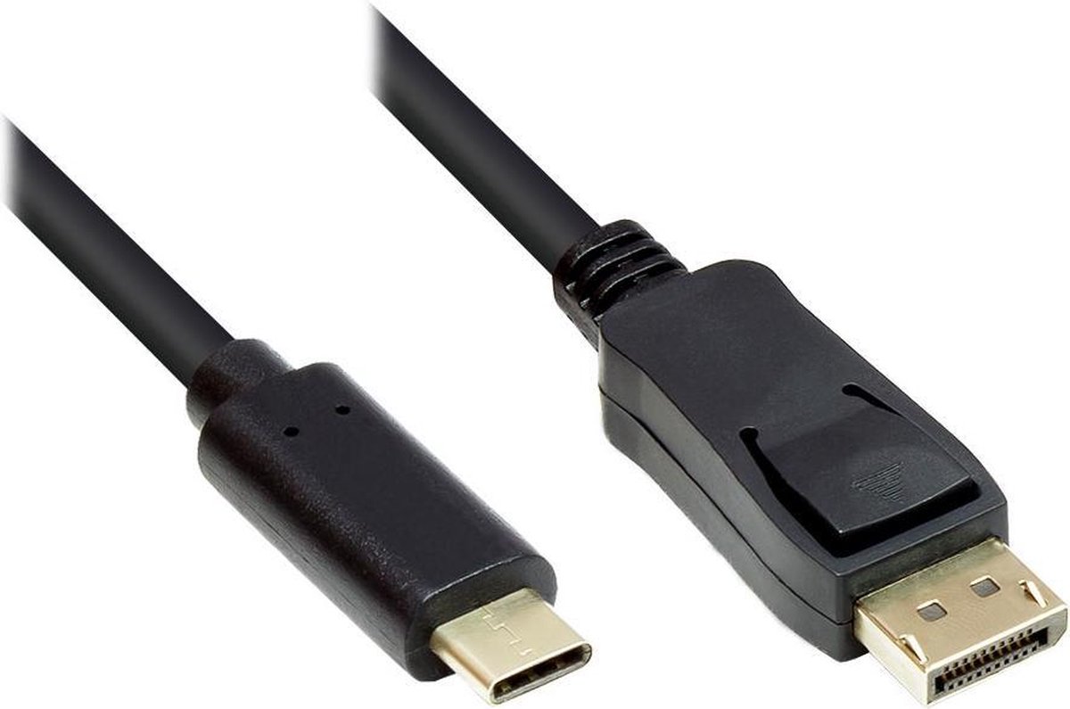 Alcasa GC-M0107 video kabel adapter 3 m USB C DisplayPort Zwart