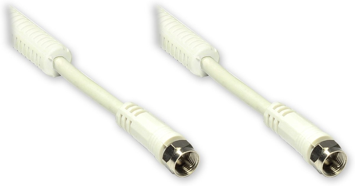 Alcasa GCT-1466 10m F F Wit coax-kabel