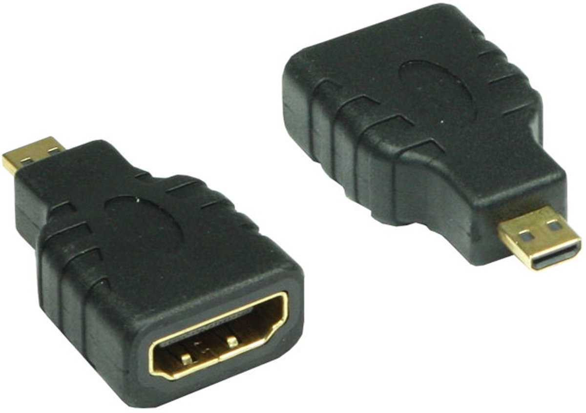 Alcasa HDMI-AD07 kabeladapter/verloopstukje HDMI-D HDMI-A Zwart