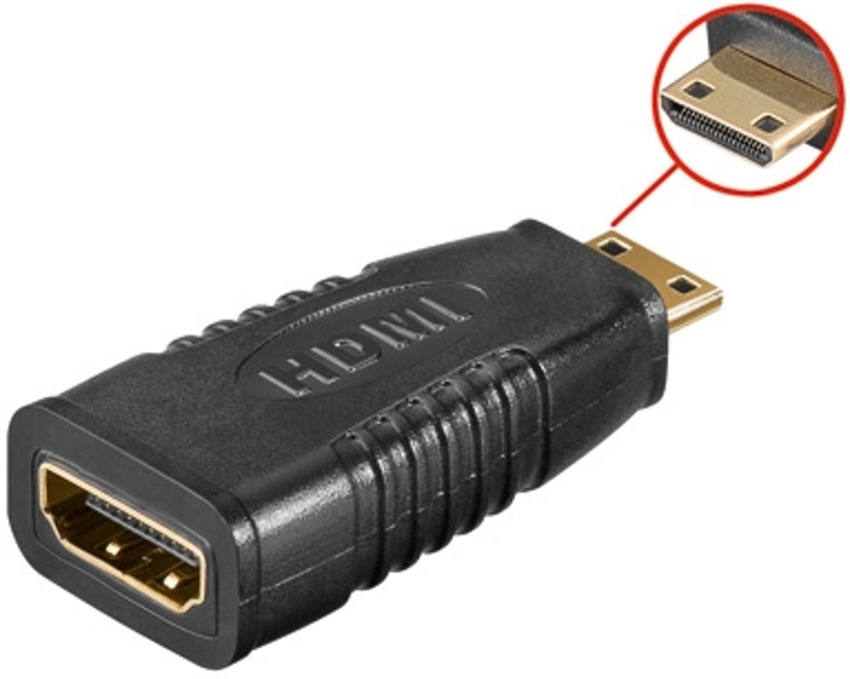 Alcasa HDMI-AD11 kabeladapter/verloopstukje mini HDMI Zwart