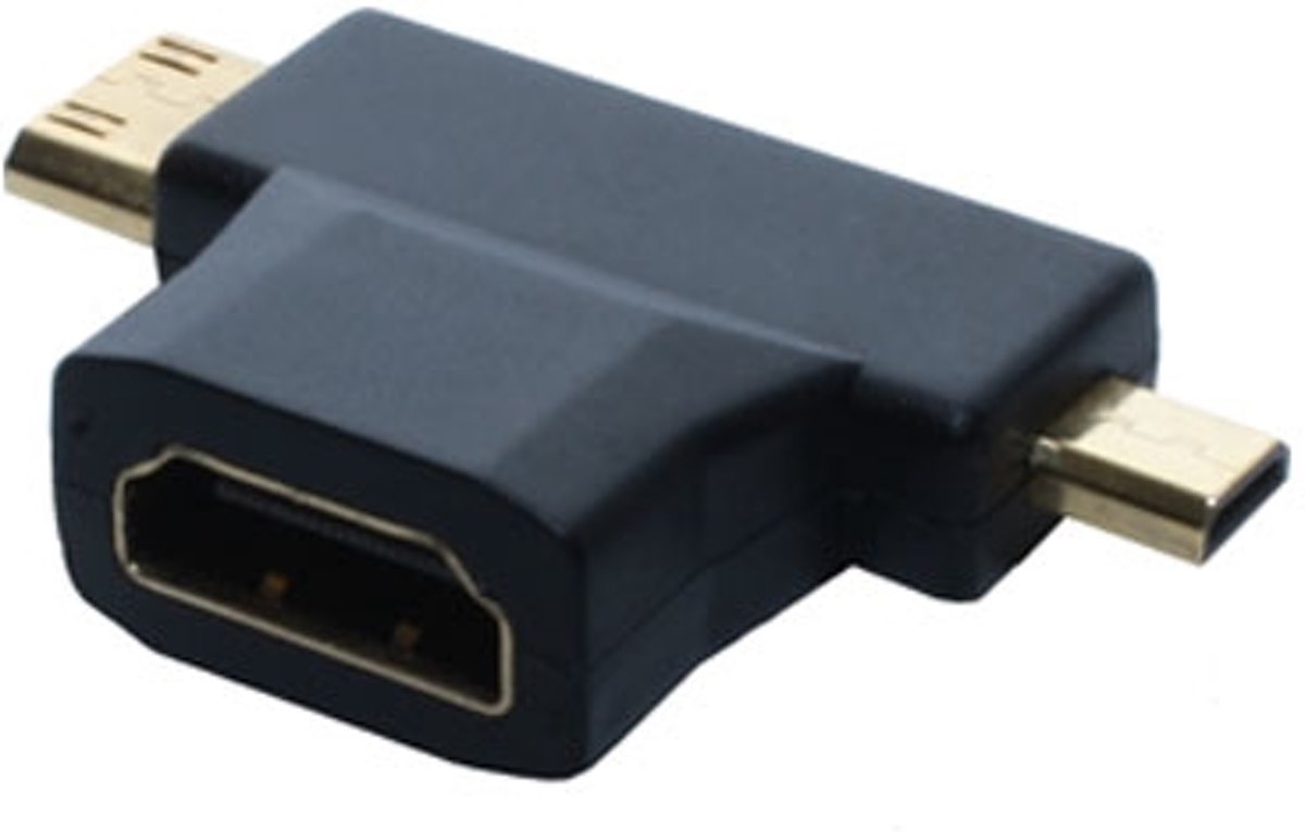 Alcasa HDMI-AD16 kabeladapter/verloopstukje HDMI + micro HDMI Zwart