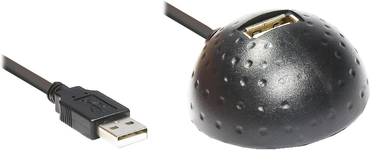 Alcasa USB 2.0, f - m, 1,5m 1.5m USB USB Mannelijk Vrouwelijk Zwart USB-kabel