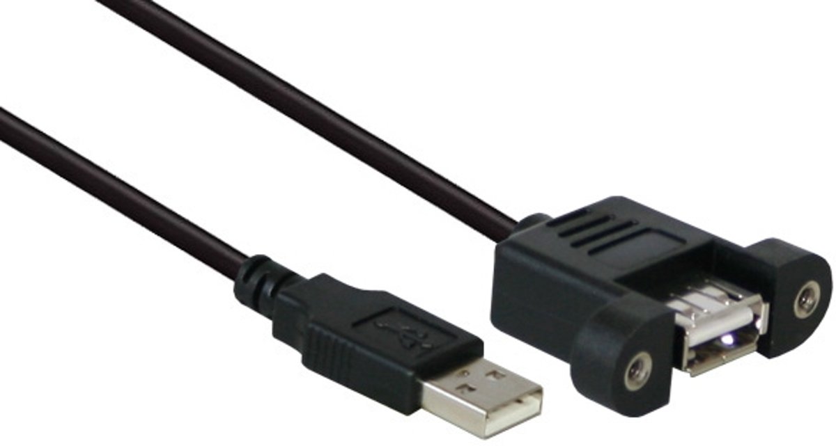 Alcasa USB 2.0 3m USB-kabel USB A Mannelijk Vrouwelijk Zwart