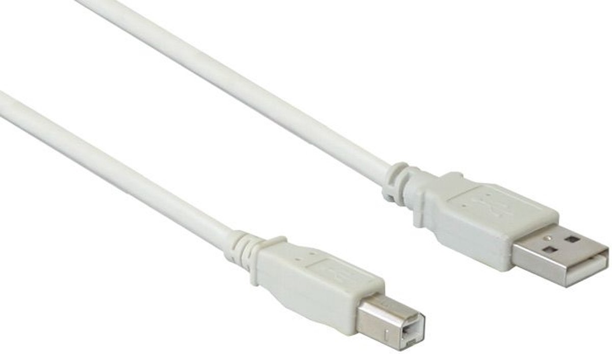 Alcasa USB 2.0 A/B 1.5 m USB-kabel 1,5 m USB A USB B Mannelijk Grijs