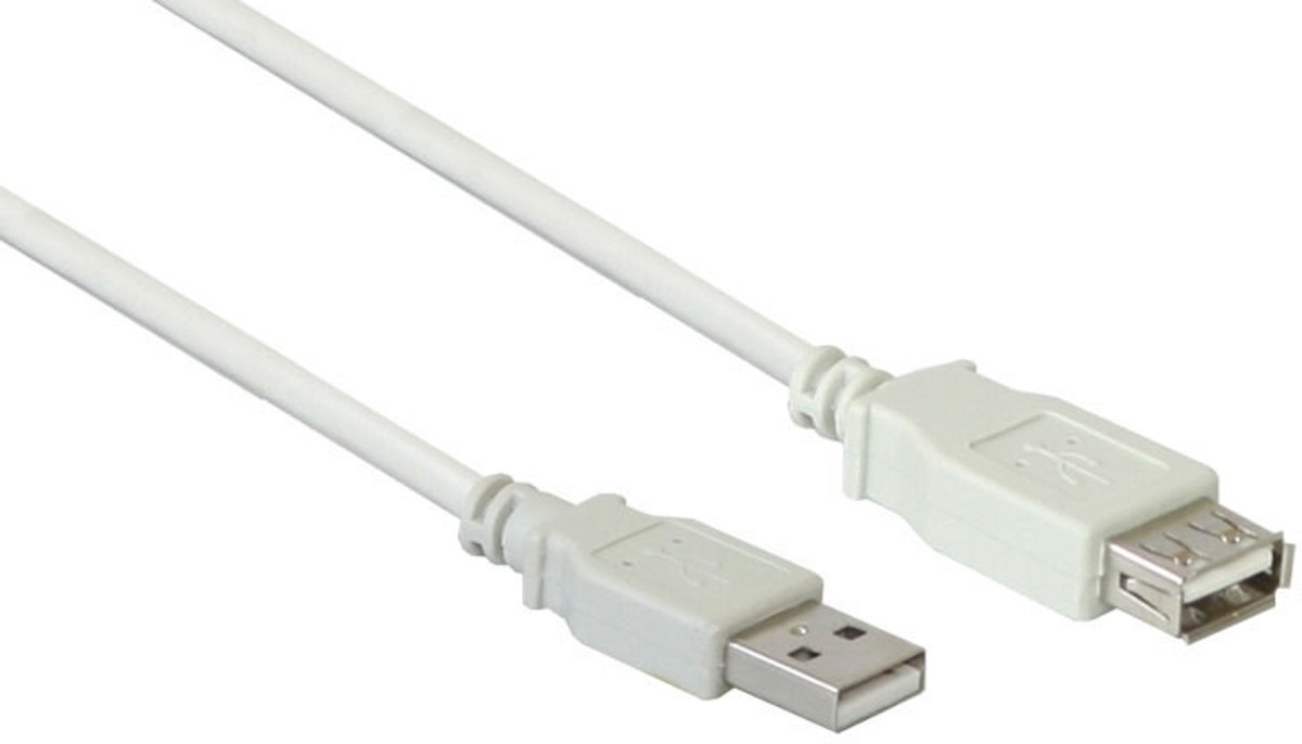 Alcasa USB 2.0 AM/AF 0.25m USB-kabel 0,25 m USB A Mannelijk Vrouwelijk Wit