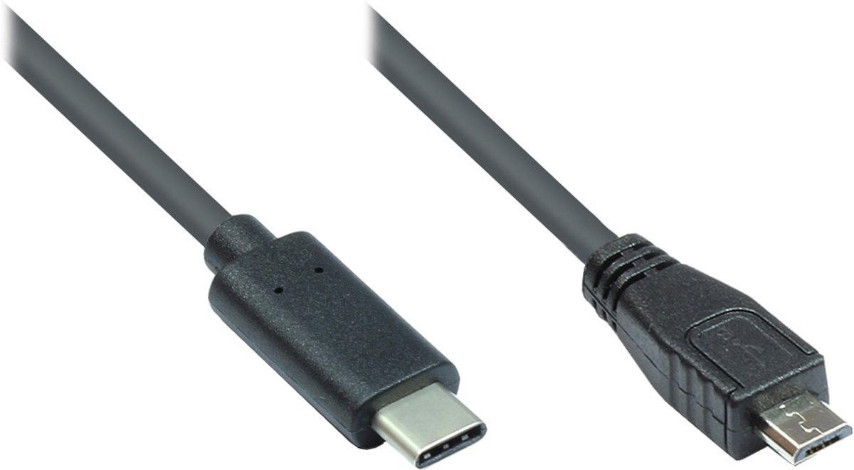 Alcasa USB 3.1 C/USB 2.0 Micro B, 0.2m 0.2m USB C Micro-USB B Mannelijk Mannelijk Zwart USB-kabel