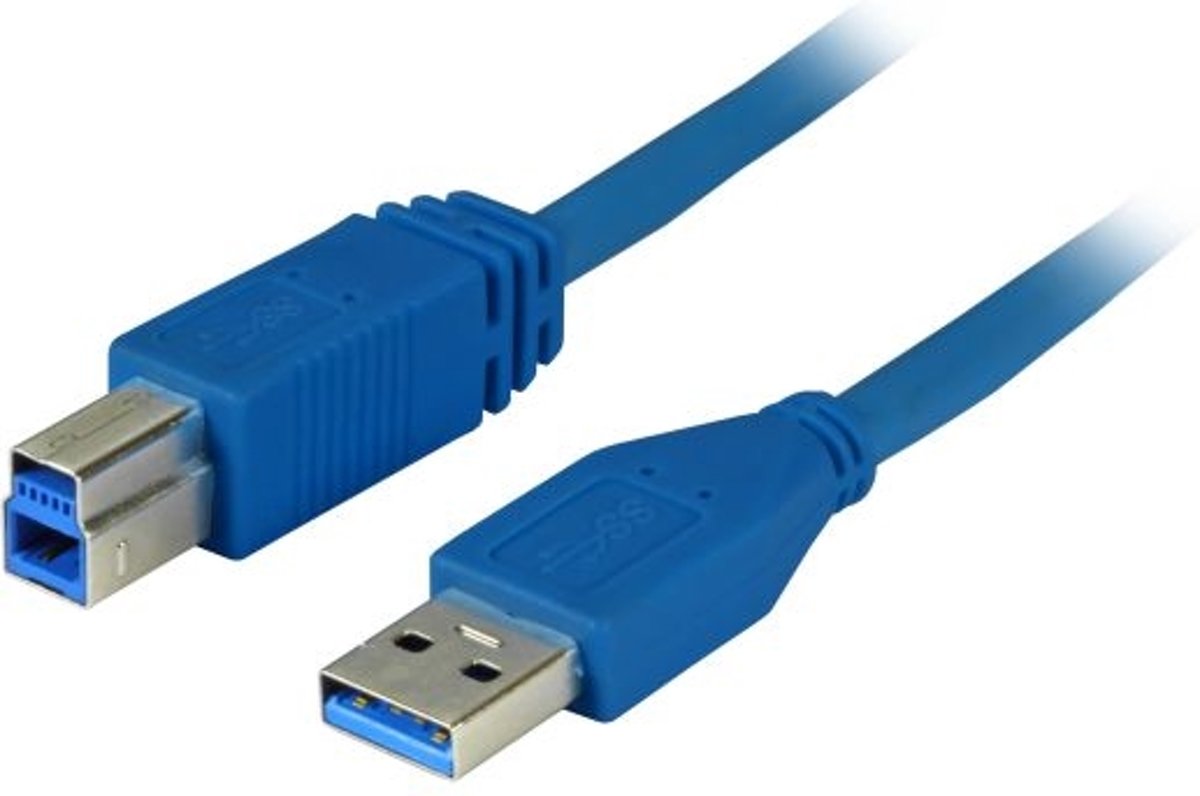 Alcasa USB A - USB B 1m 1m USB A USB B Mannelijk Mannelijk Blauw USB-kabel