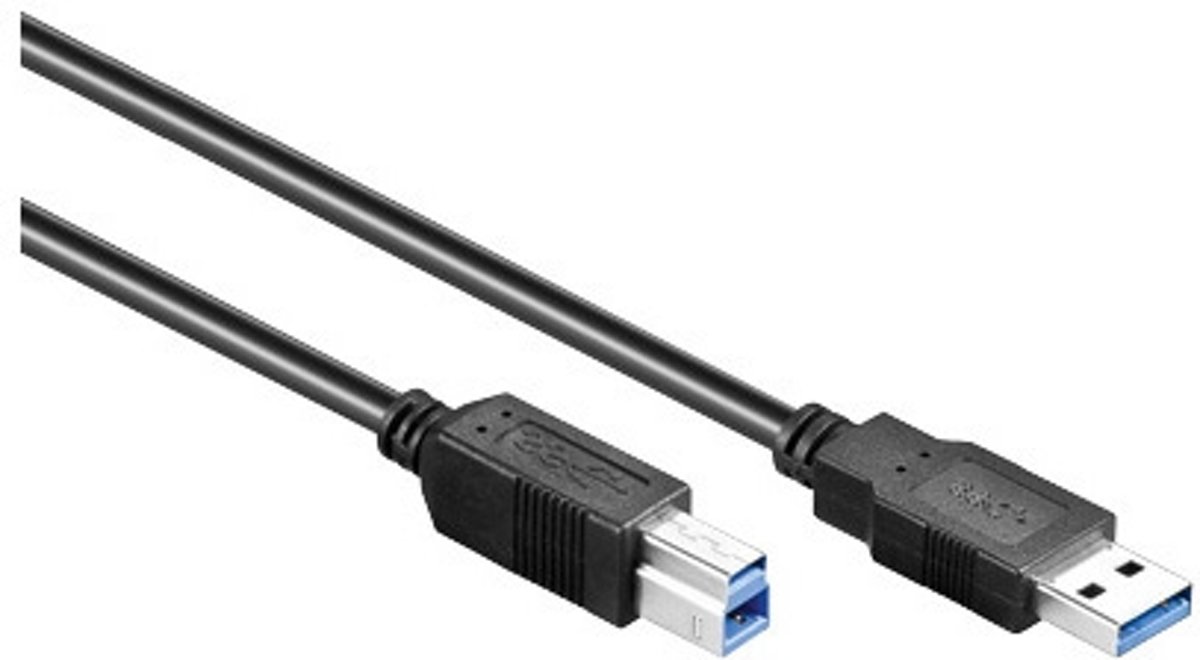 Alcasa USB A/USB B, 0.5 m USB-kabel 0,5 m Mannelijk Zwart