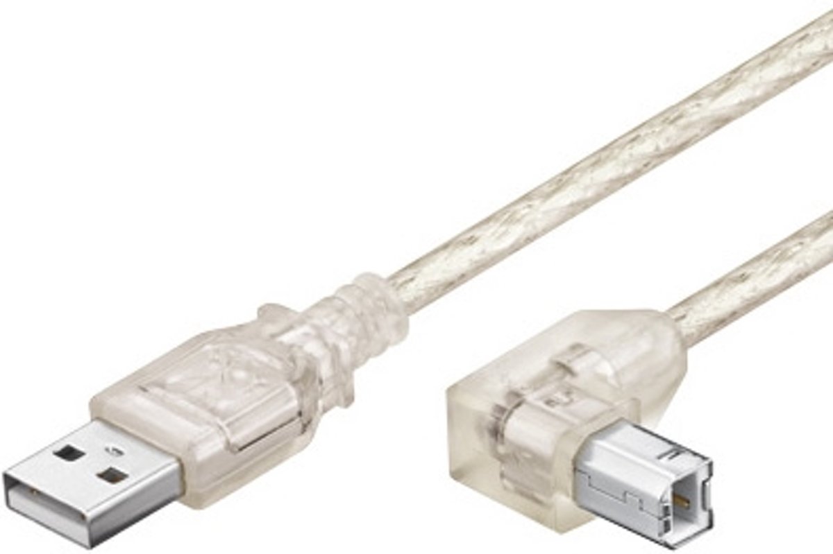 Alcasa USB A/USB B, 1 m USB-kabel Transparant