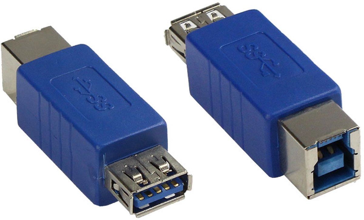 Alcasa USB-AD31 kabeladapter/verloopstukje USB A USB B Blauw