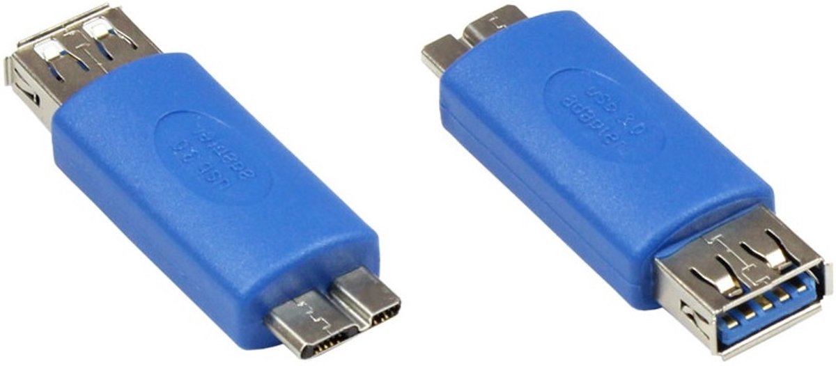 Alcasa USB-AD46 kabeladapter/verloopstukje microUSB 3.0 B USB 3.0 A Blauw