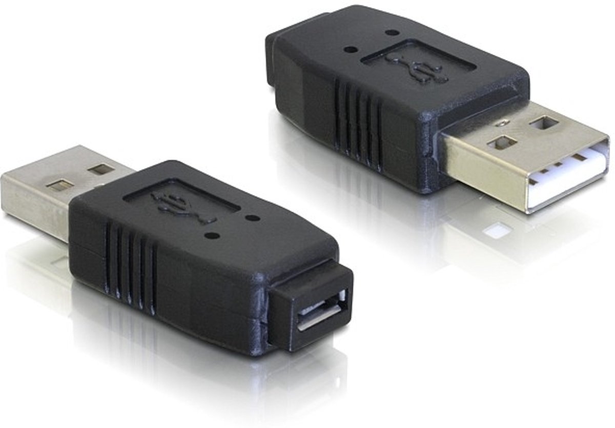 Alcasa USB-AD9 kabeladapter/verloopstukje USB A USB Micro-A + Micro-B Zwart