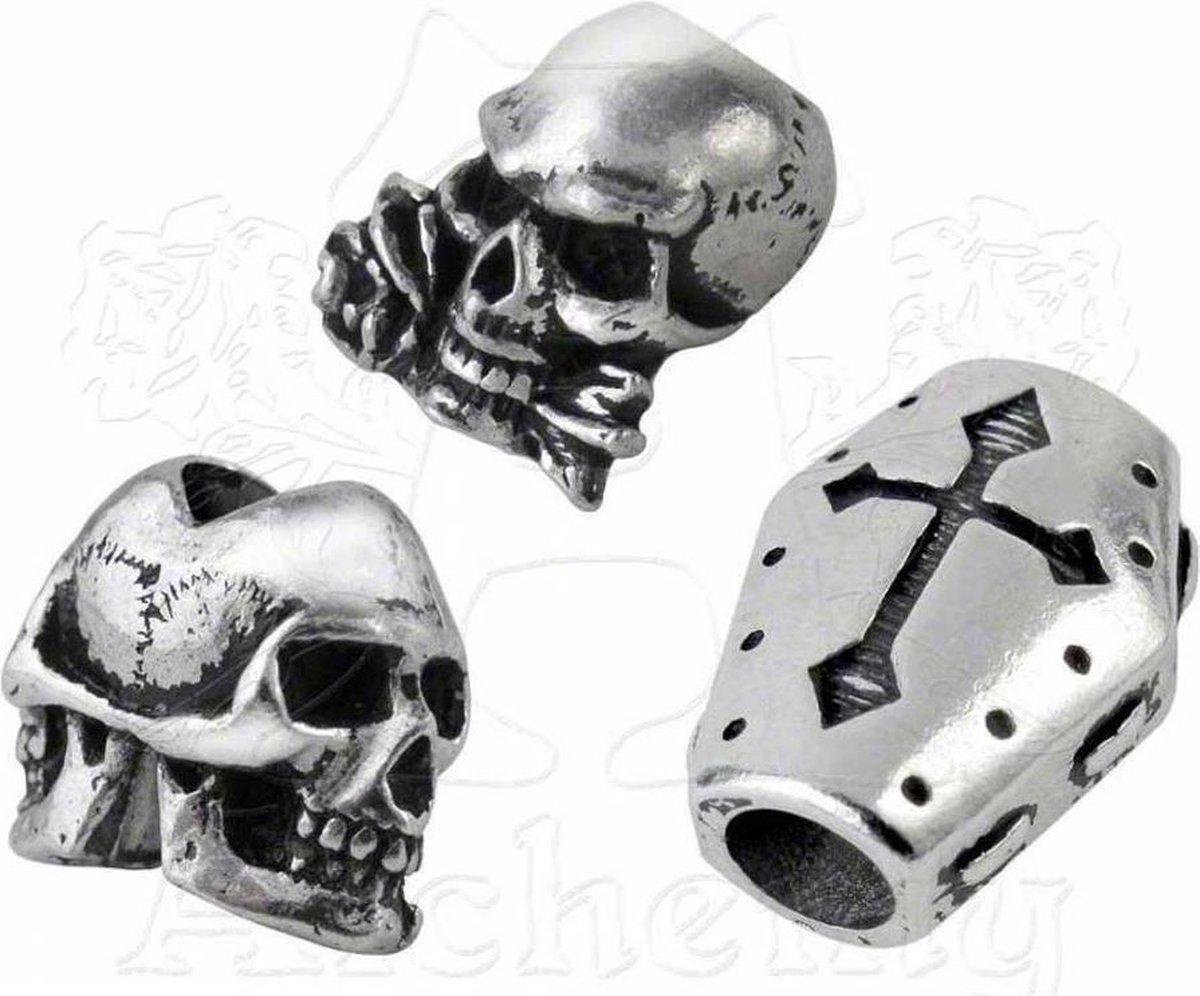 Alchemy Gothic Baard en haarkralen FUNERAL Zilverkleurig