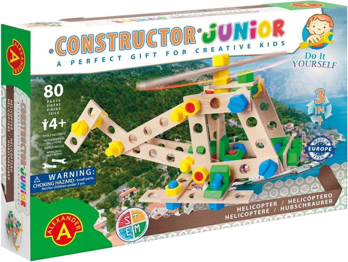 Constructor Junior 3x1 - Helicopter - 80pcs