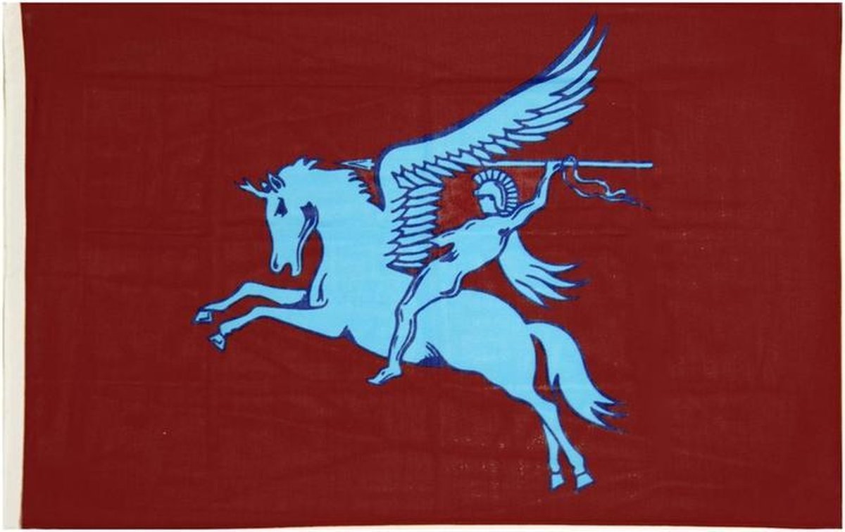 Airborne tafelvlaggetje maroon red met Pegasus 10 x 15 cm