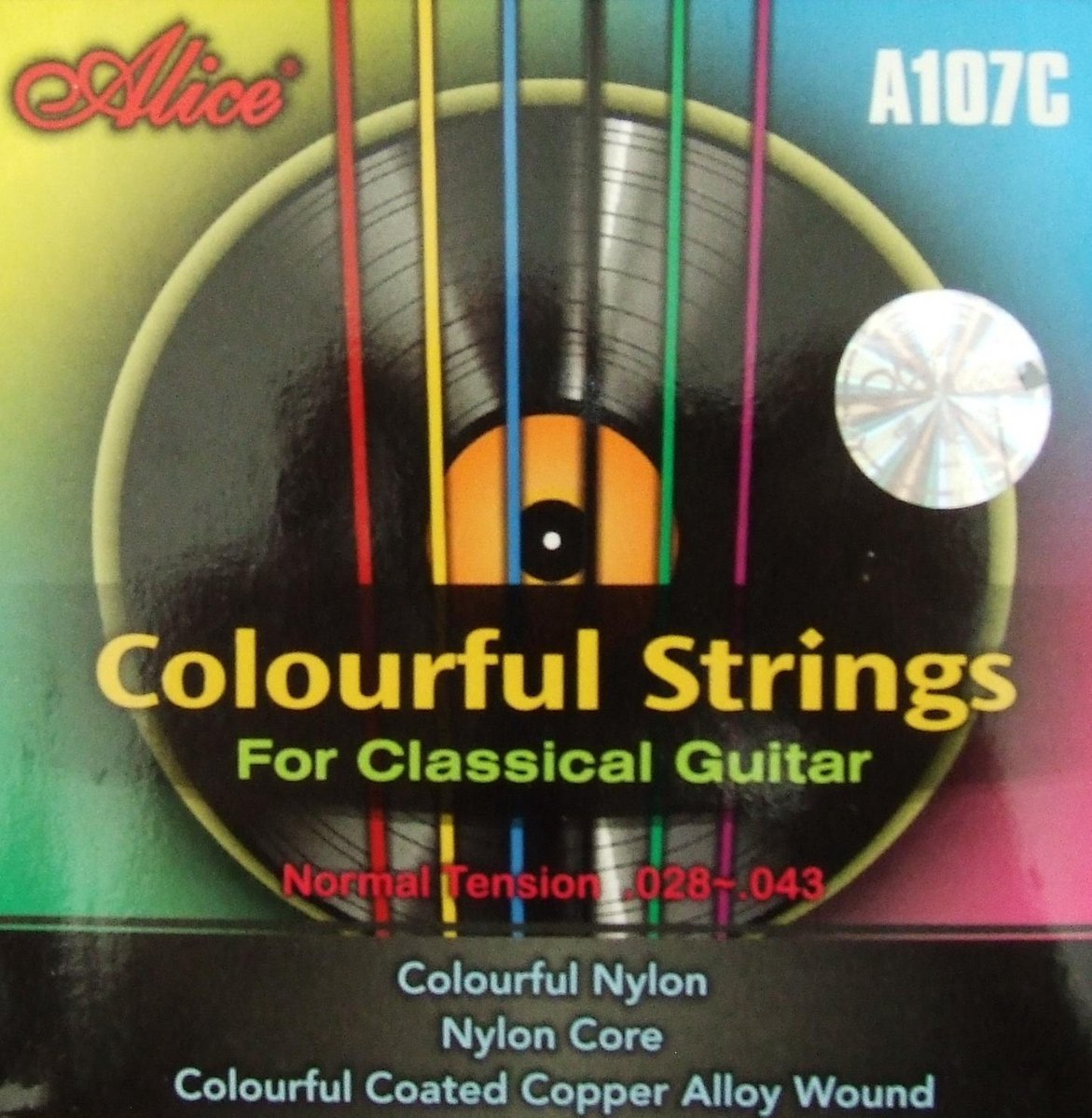 Colourful strings for classical guitar