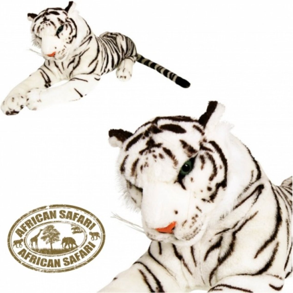 Grote Tijger knuffel 90 cm wit