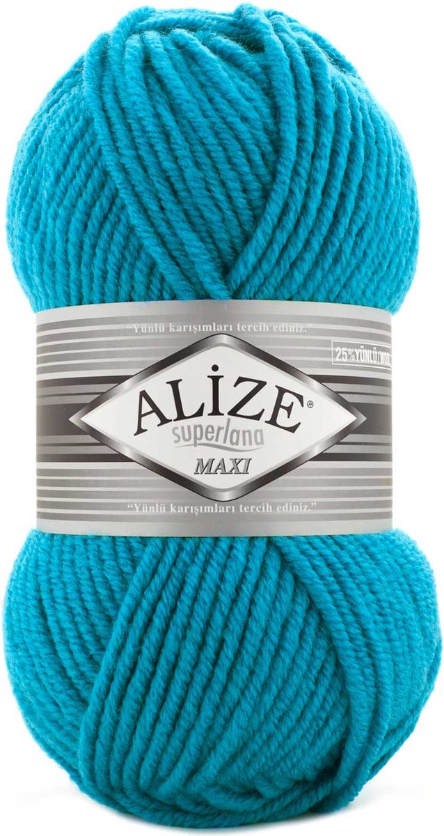 Alize Superlana Maxi 484 Turquoise Pakket 5 Bollen 500 Gram