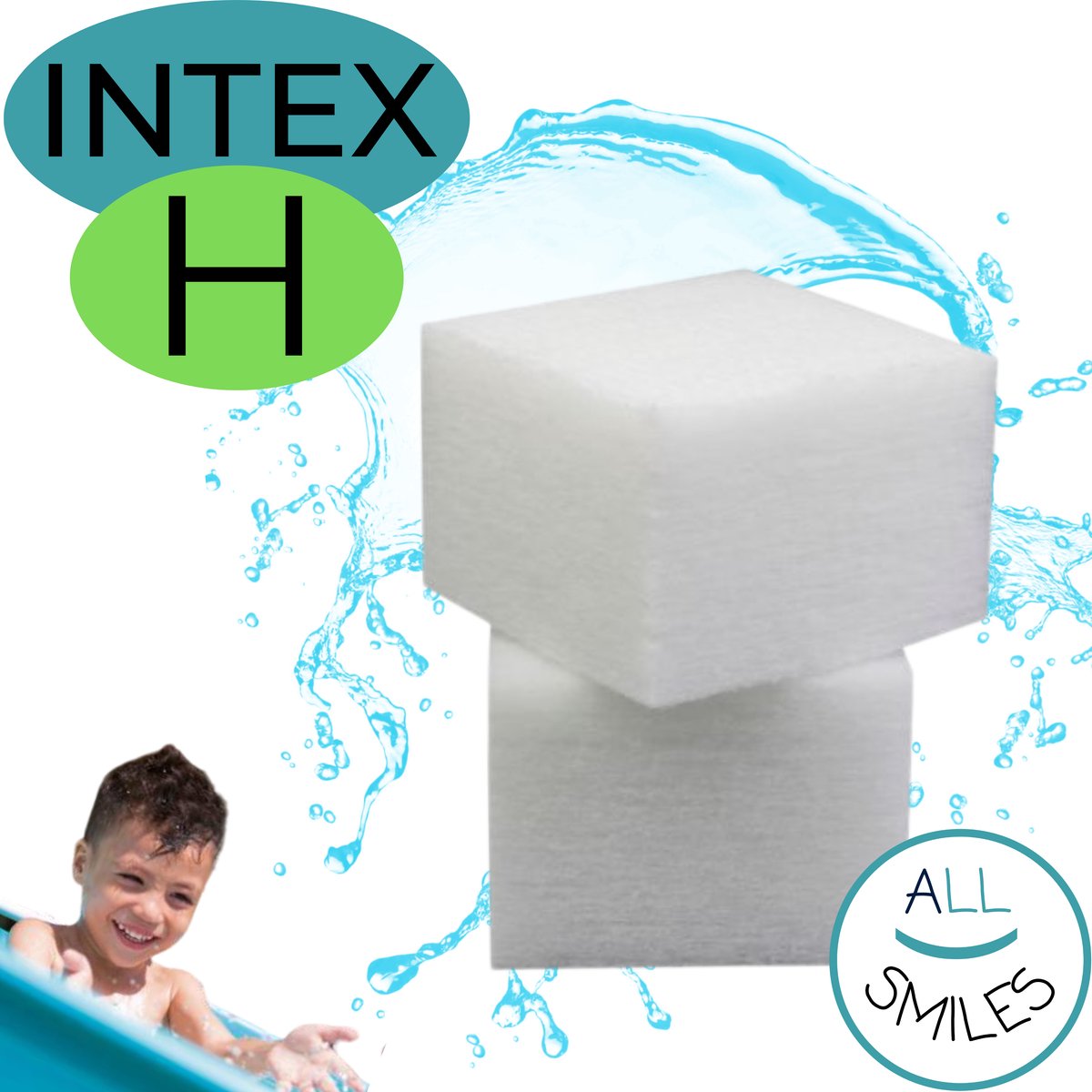 Zwembad filter Type H - Filterblokken - Vervangt Zwembad Filter Intex Type H - Herbruikbaar Filter van All Smiles - Filter Cartridge beter als Glas, Zand & Papier