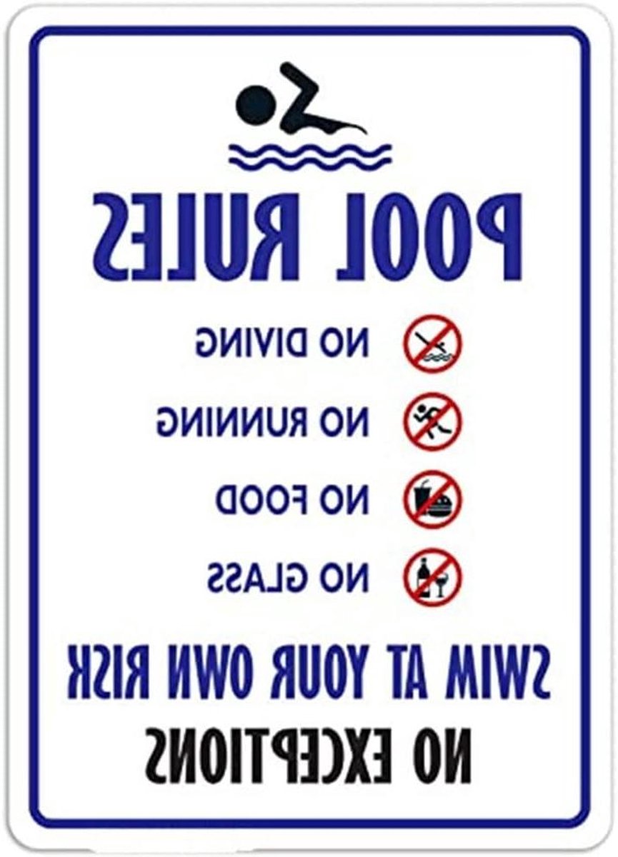   - Zwembad Regels Bord 20 x 30 cm voor Outdoor Decoratie met Voorgeboorde Gaten