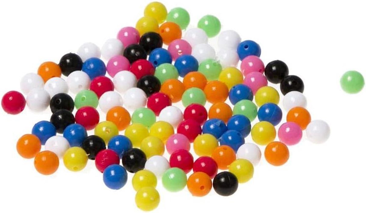 Allecto plus - 100 stuks ronde vormige vis kralen in diverse kleuren voor knutselen