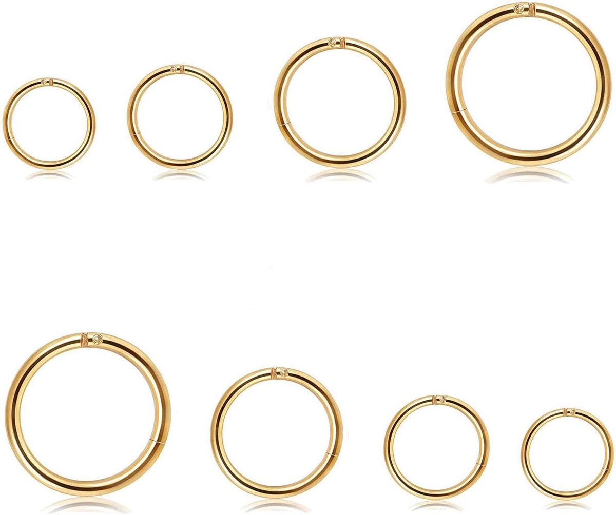 Allecto plus - 4 paar oorbellen van roestvrij staal 16G voor septum clicker neus lip ring sieraden, hypoallergeen metaal