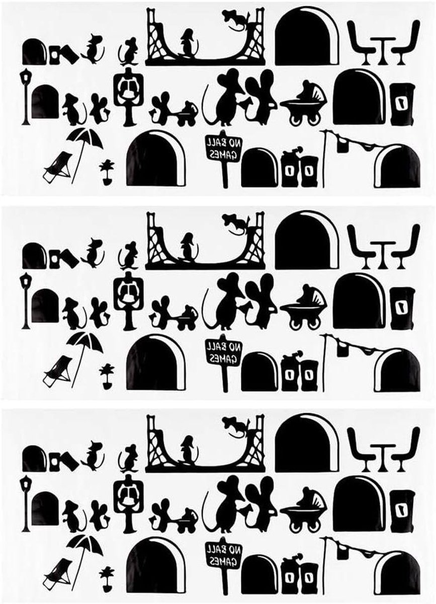 Allecto plus - Trap Muurstickers met Muizen Gat Patroon voor Thuis Woonkamer Decoratie