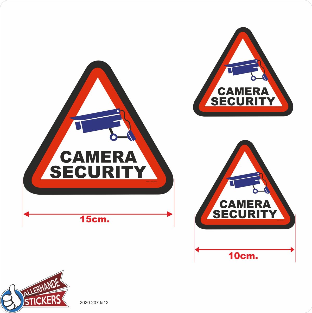 Camera Security sticker set 3 stuks