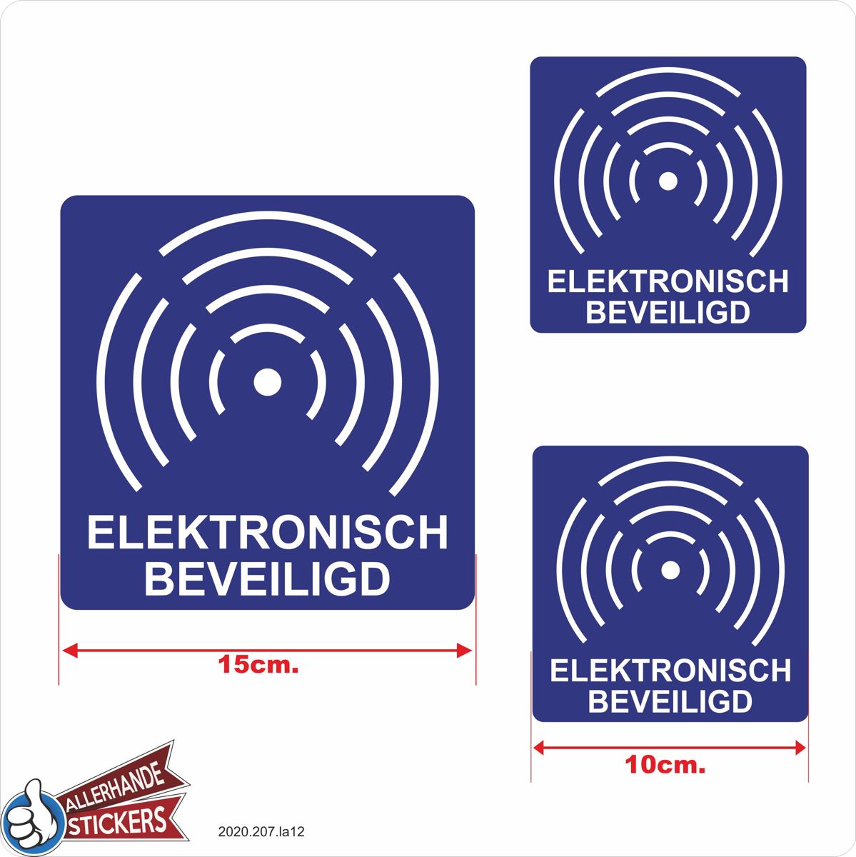 Elektronische Beveiligd sticker set 3 stuks