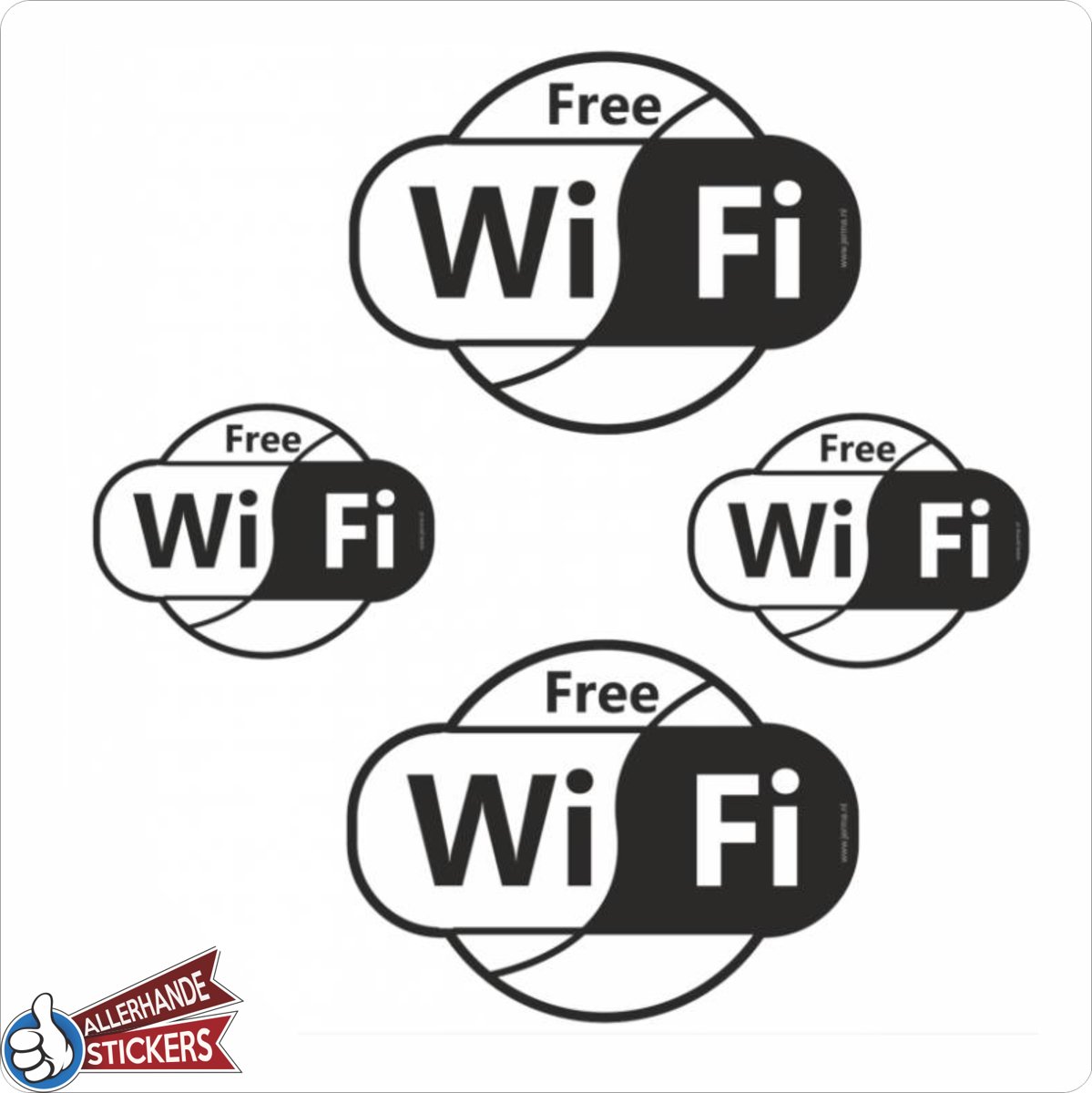 Free Wifi stickers set 4 stickers