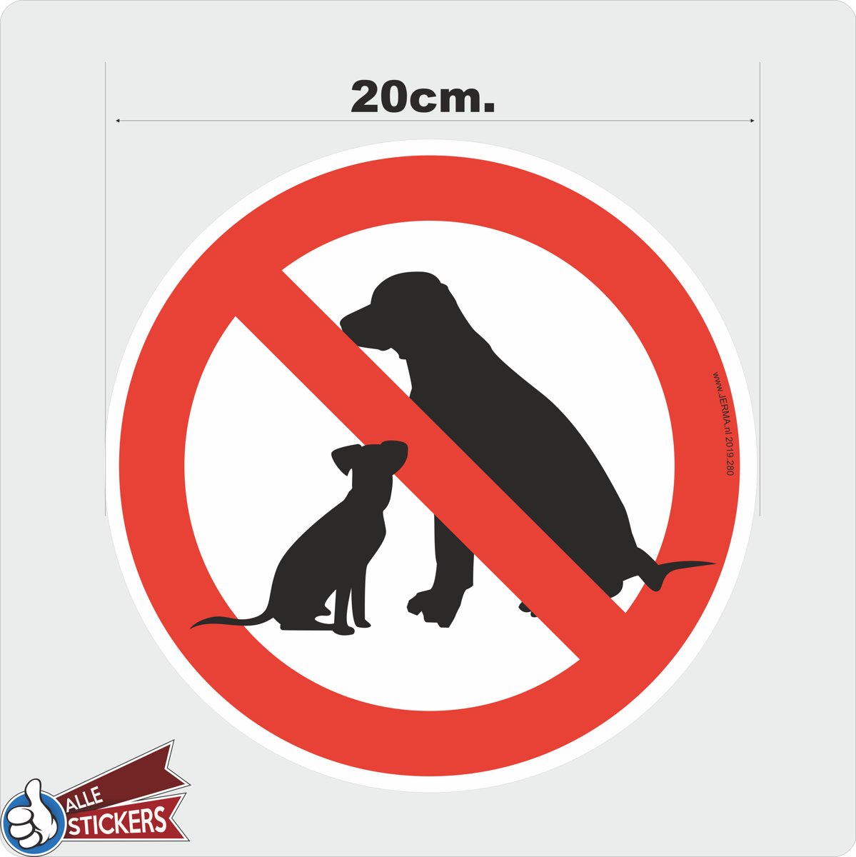 Honden niet toegestaan sticker.