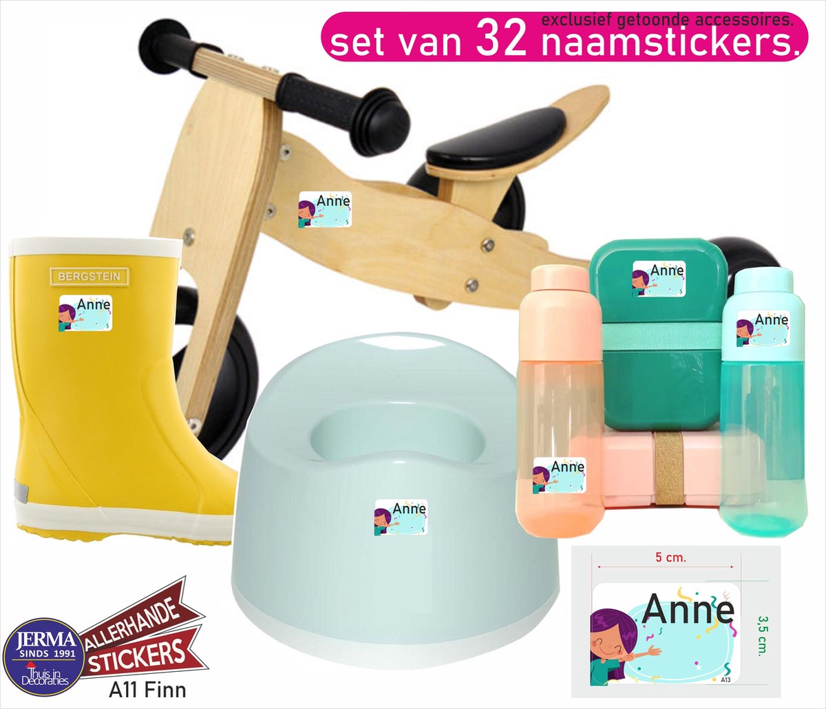 Kinder-, Naamsticker model Anne A12