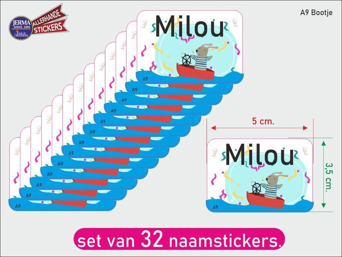 Kinder Naamsticker Bootje A9