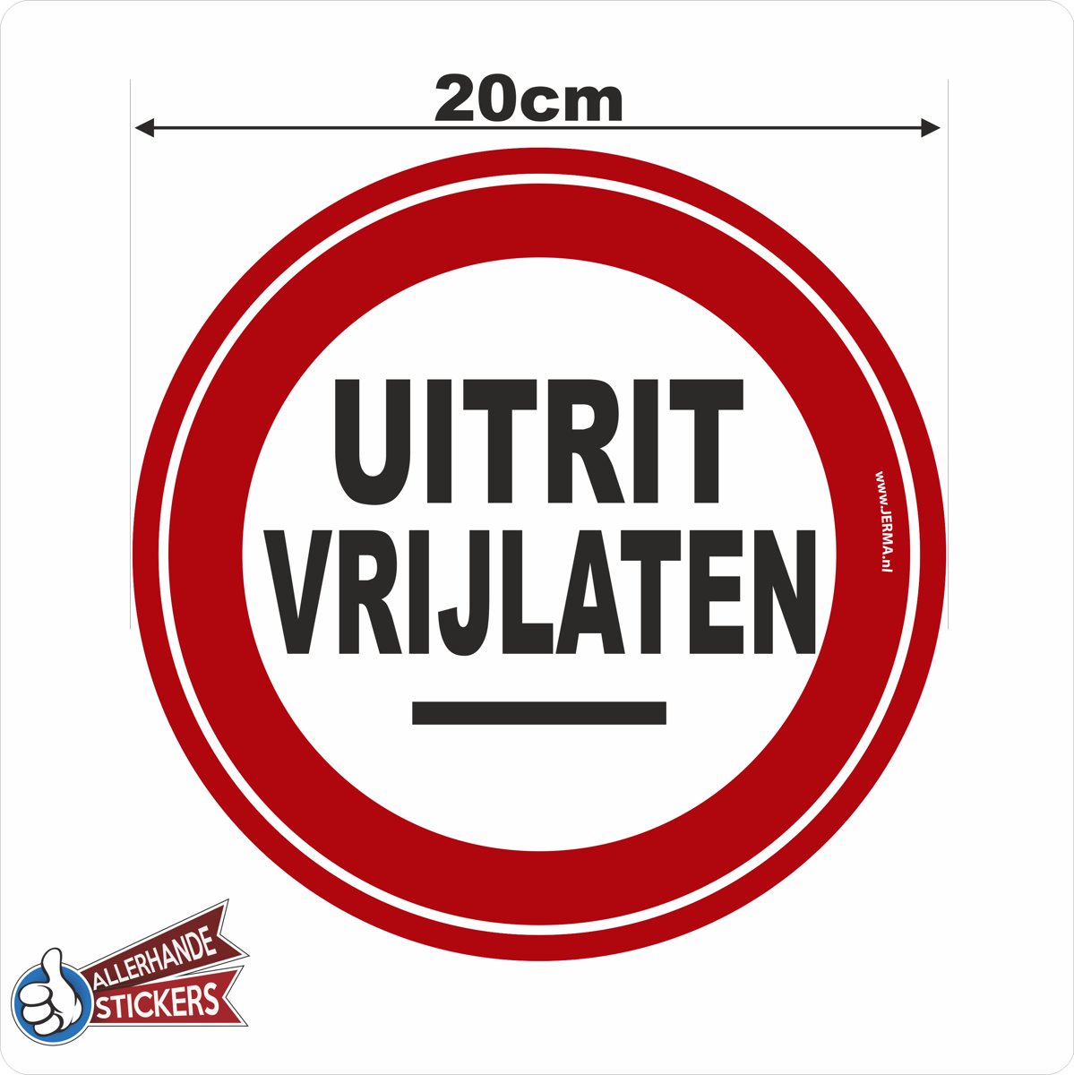 Uitrit vrijlaten verkeersbord sticker.