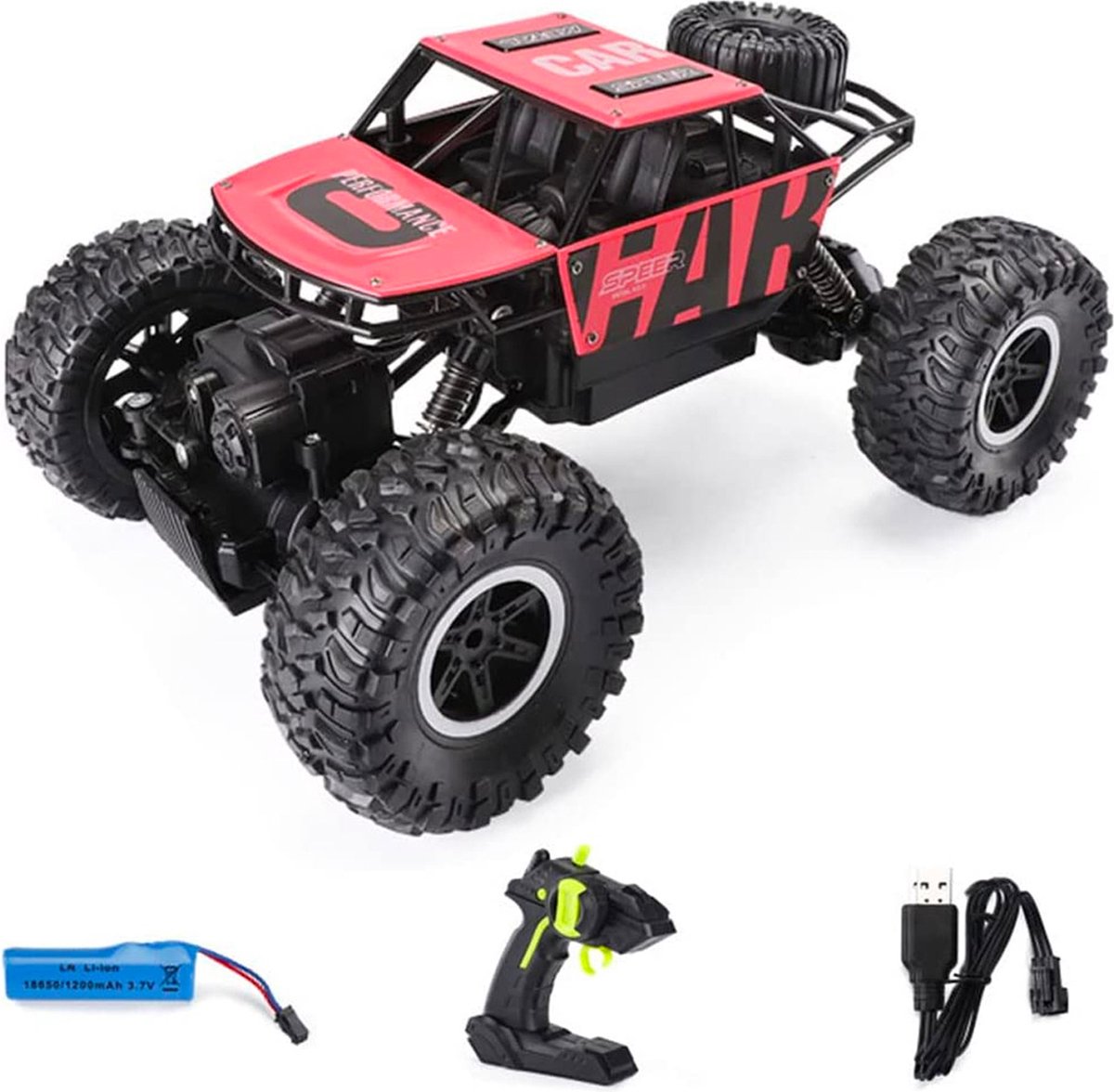 Allerion Afstand Bestuurbare Auto 4X4 – RC Auto voor Jongens – Buiten - Oplaadbare Batterij via USB