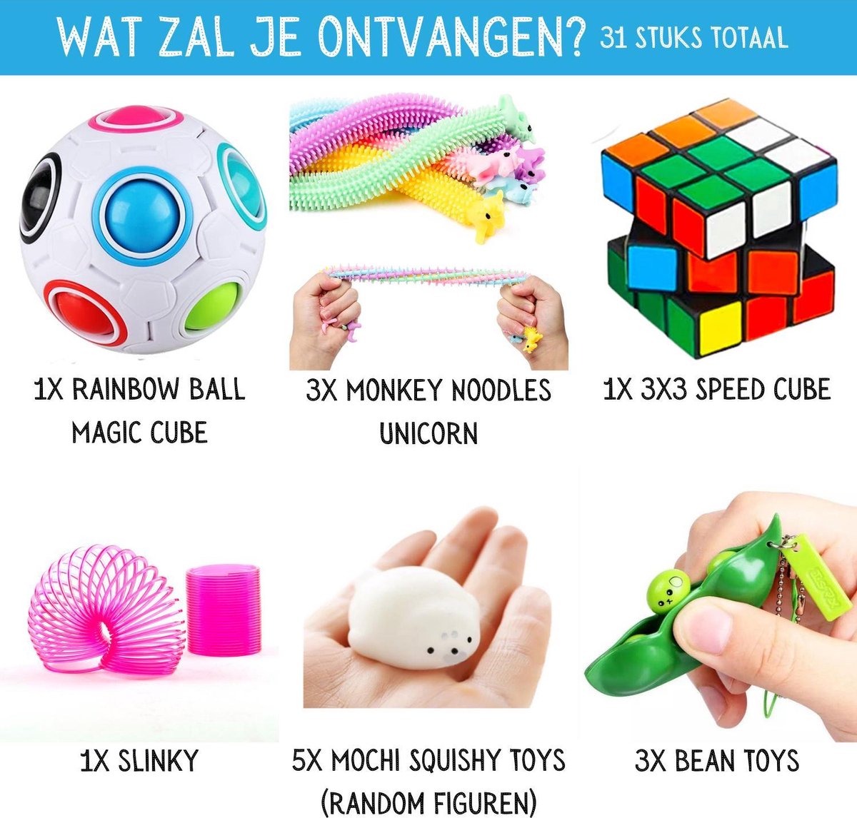 Allerion® Fidget Toys Pakket - 31 delig