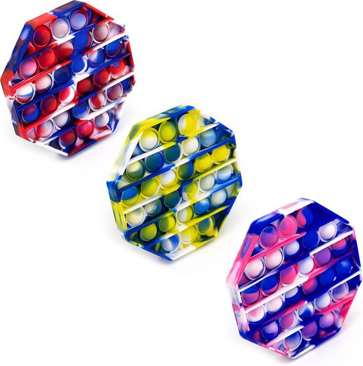 Allerion® Pop It Fidget Toy - Tie Dye Print Set van 3