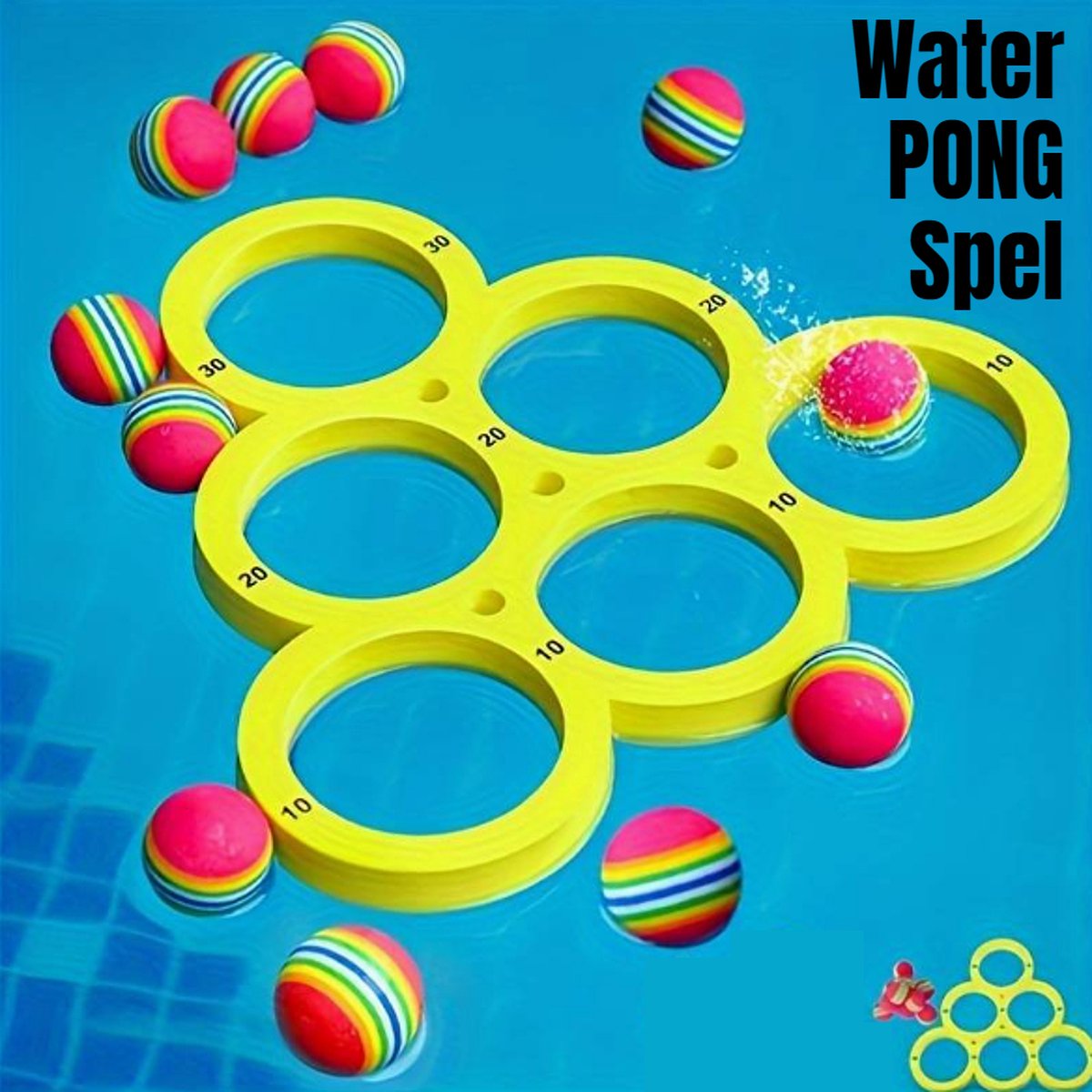  ® 11-Delig Water Pong Zwembad Spel Werp Bal Vakantie Spel voor Kinderen en Volwassenen - Drijvend Strand Zee Bad Speeltje - Werpspel Ook Drankspel - 11 Delen %%