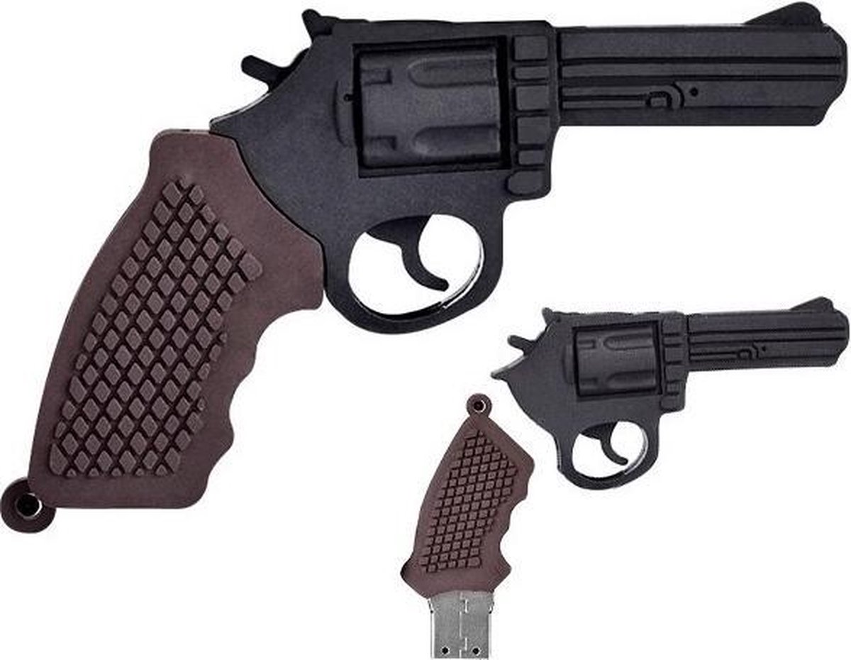 Revolver pistool usb stick 16gb -1 jaar garantie – A graden klasse chip