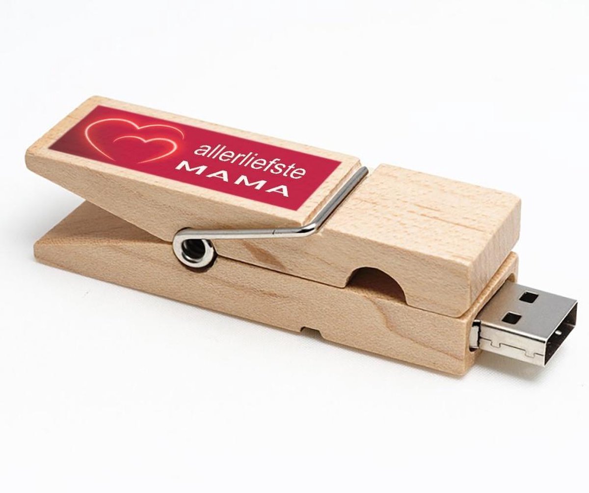 Wasknijper usb stick 64gb moederdag cadeautjes model 1036 – allerliefste mama, beste mama, cadeau voor moeder, cadeau moeder, cadeau moederdag, cadeau voor mama, leuke moederdag cadeaus