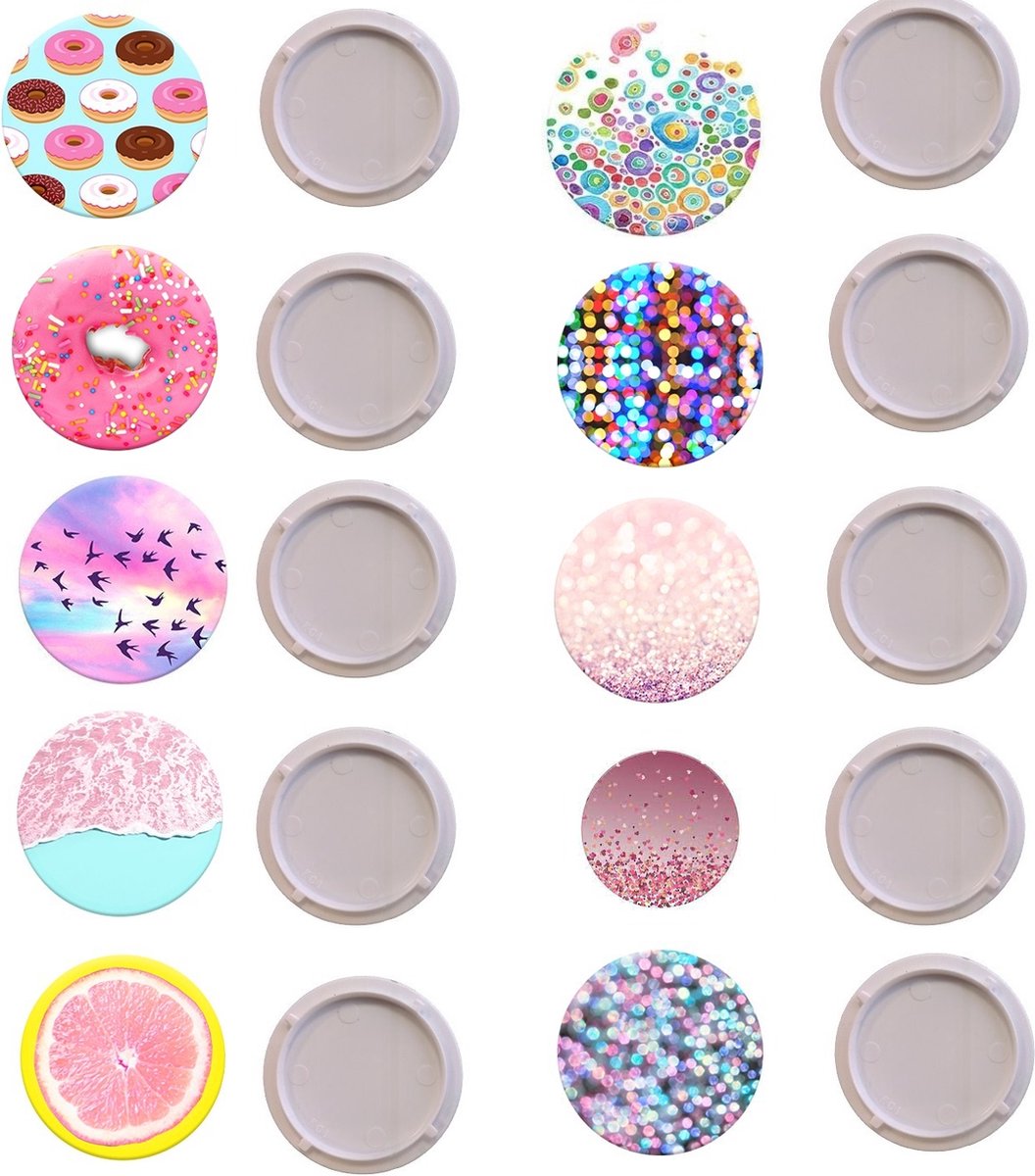 Popsocket disk set Colorful 10 stuks