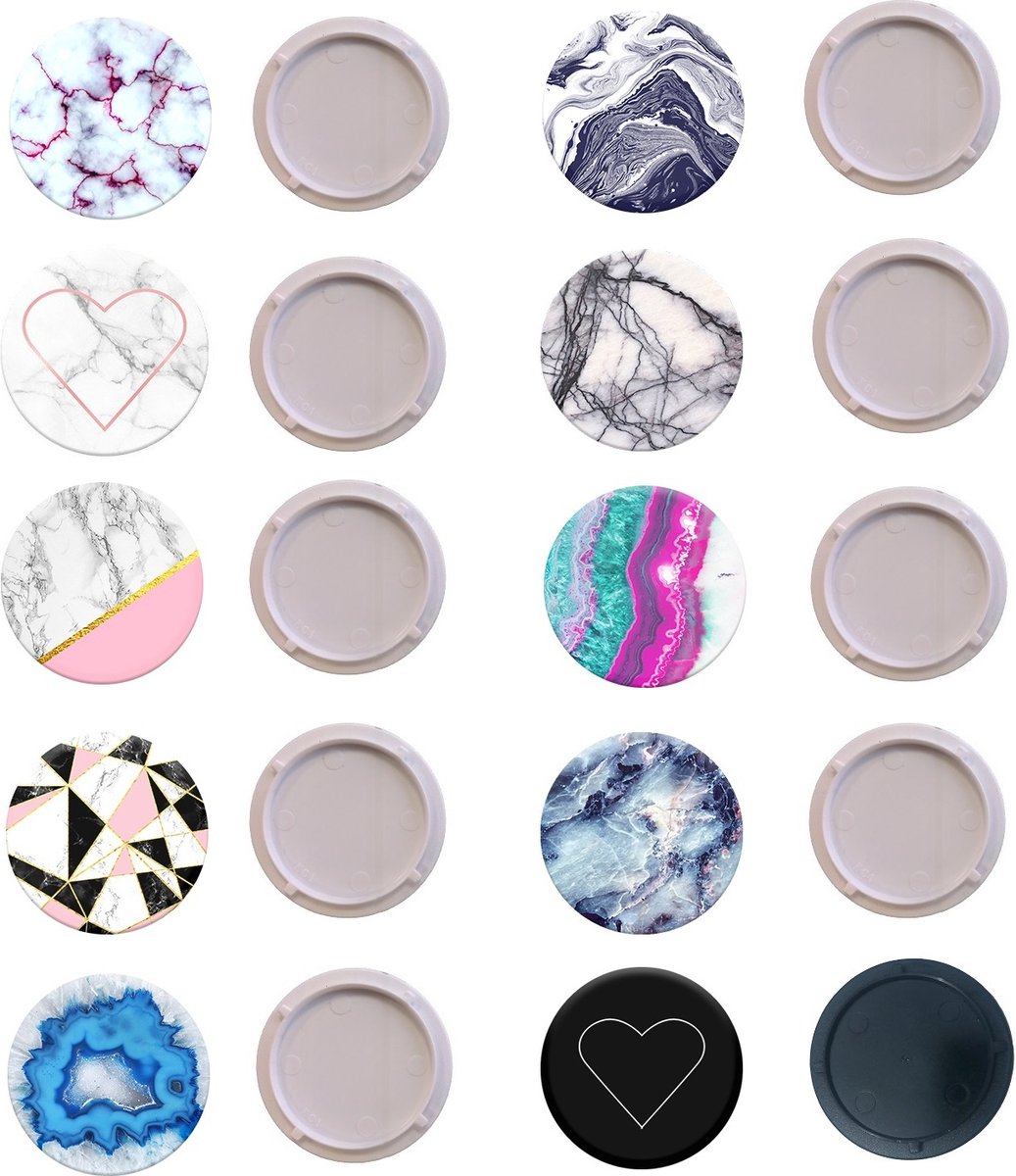 Popsocket disk set Marble 10 stuks