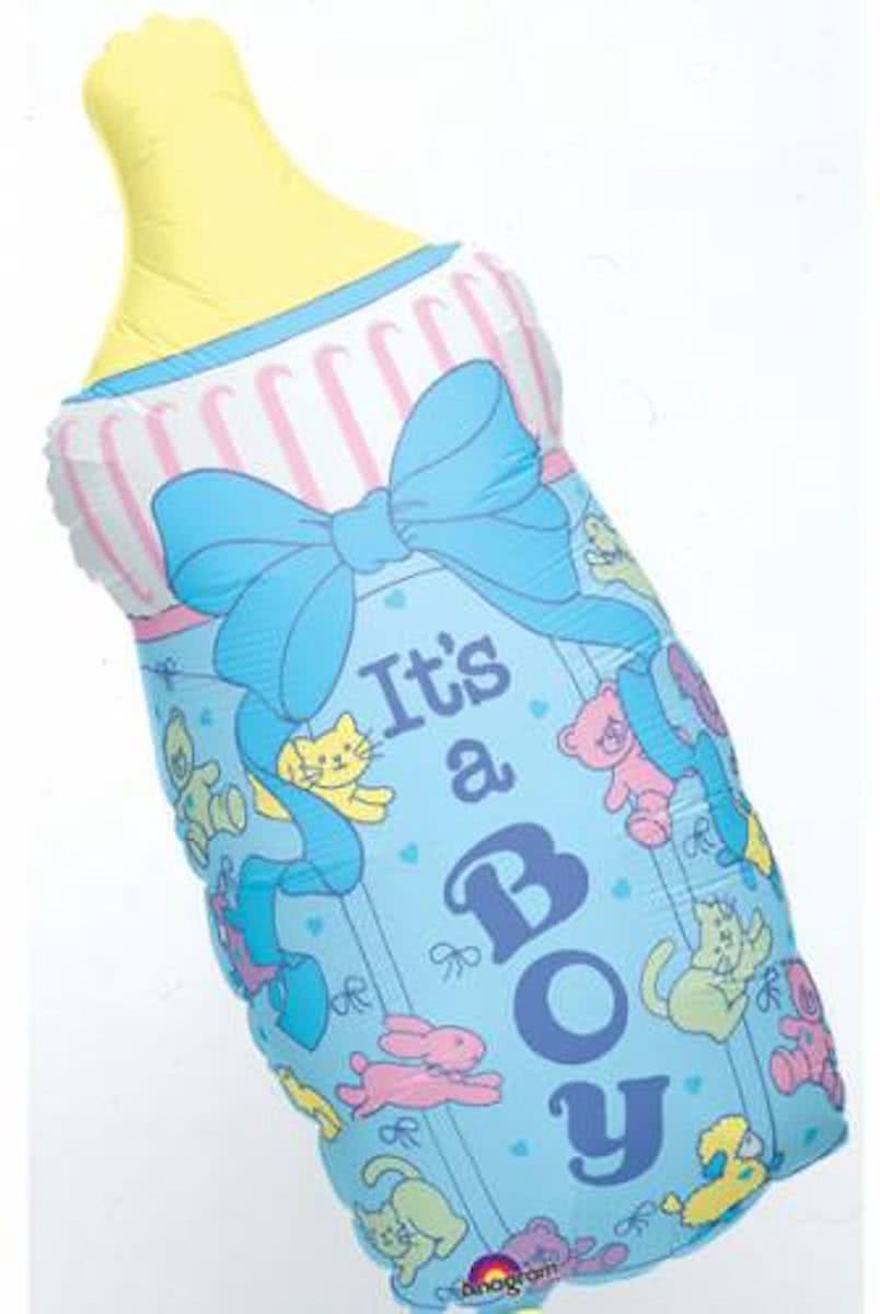 folieballon - fles geboorte jongen
